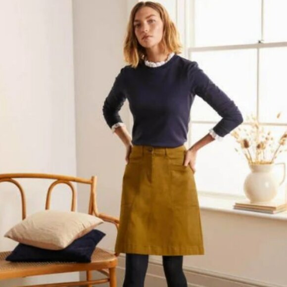 Boden Skirt Abingto Utility A Line Skirt Gold T0733 size US 4P - Picture 1 of 9